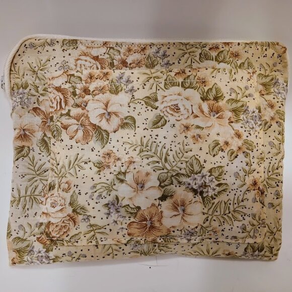 New Zippy Make-Up Cosmetics Toiletries Mini Travel Bag Ivory Lavender Floral - Picture 6 of 7